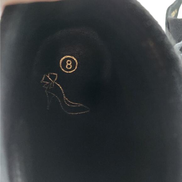 Perphy Womens Ankle Boots Size 8 Black Suede Lace Up Block Heel Goth Witchy NWT - Picture 9 of 11